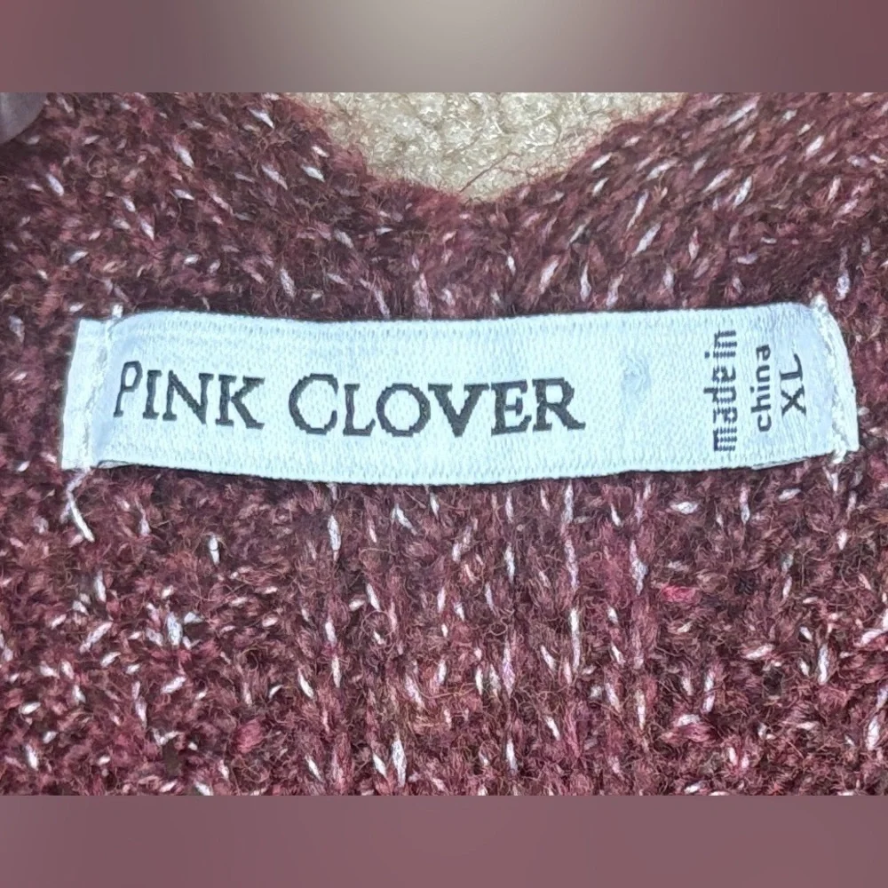 Pink Clover Maroon Knit Sweater